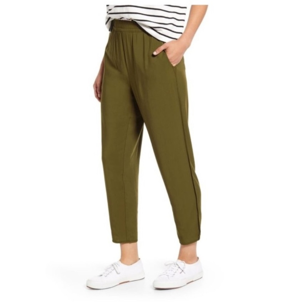 Madewell track trousers army green, S